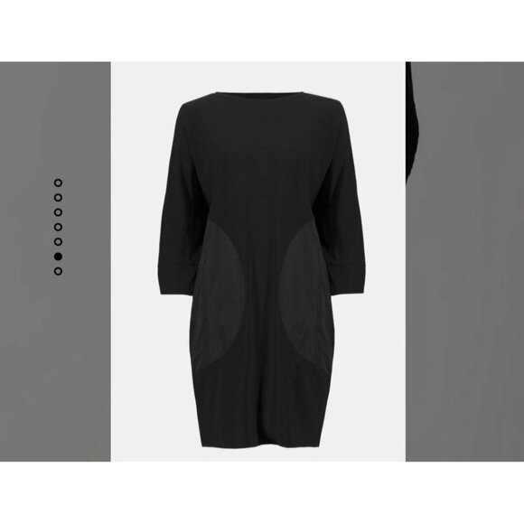 NEW JOSEPH RIBKOFF Black Motif Dolman Sleeve Shift Dress Women's Size 10 Stretch - Picture 4 of 12